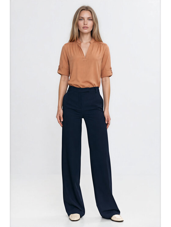 NIFE NIFE Bavlnené nohavice SD153 Tmavomodrá Bootcut Fit