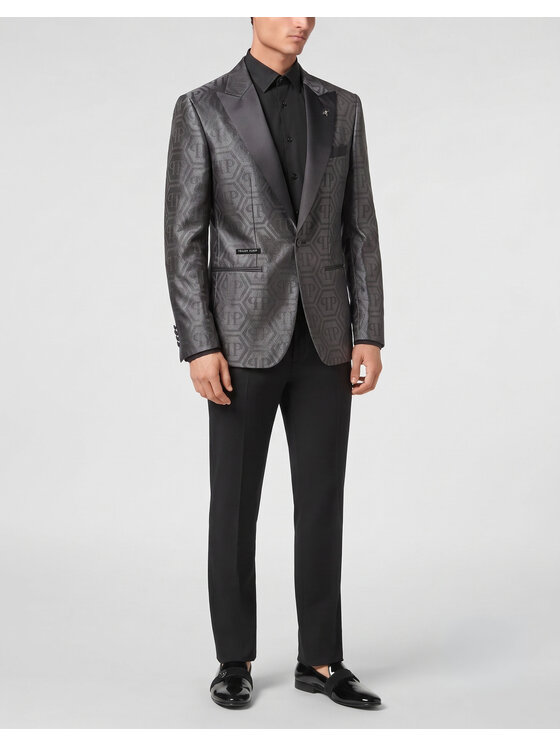 PHILIPP PLEIN PHILIPP PLEIN Marynarka 31560 Czarny Regular Fit