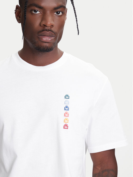 United Colors Of Benetton United Colors Of Benetton T-särk 3BL0U10A1 Valge Oversize