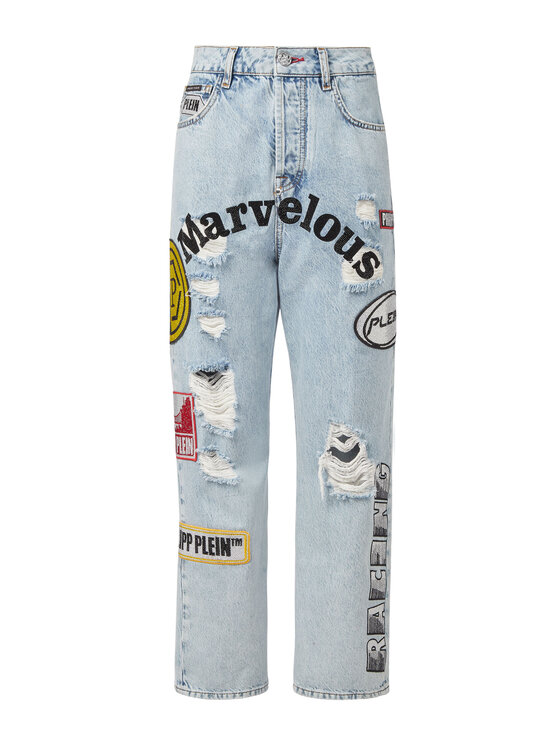 PHILIPP PLEIN PHILIPP PLEIN Jeansy 7635 Niebieski jasny Loose Fit