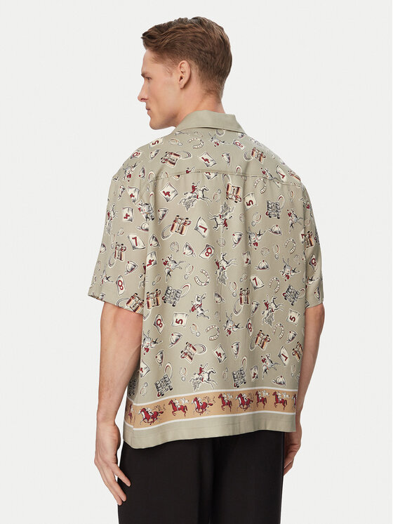 HUGO HUGO Srajca Espino 50560632 Svetlo zelena Oversize