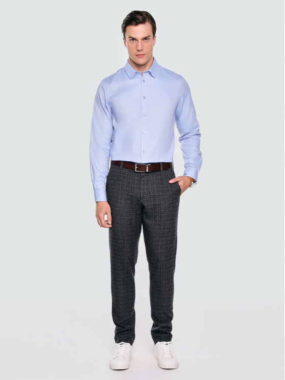 BIG STAR BIG STAR Koszula GUBERNO Niebieski Slim Fit
