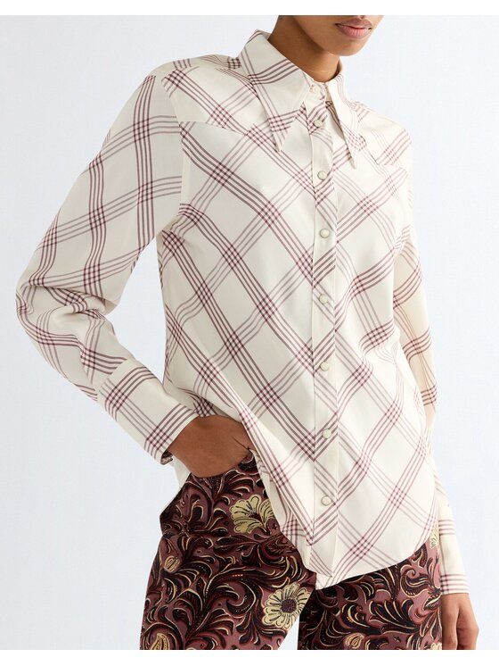 Wrangler Wrangler Koszula DRAMA COLLAR SHIRT Biały Regular Fit
