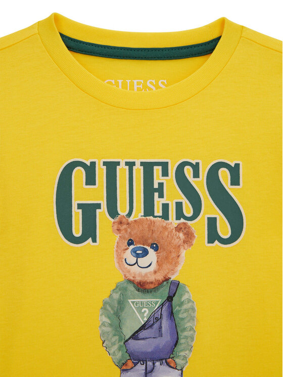 Guess Guess Póló N6RI05 K8HM4 Sárga Regular Fit