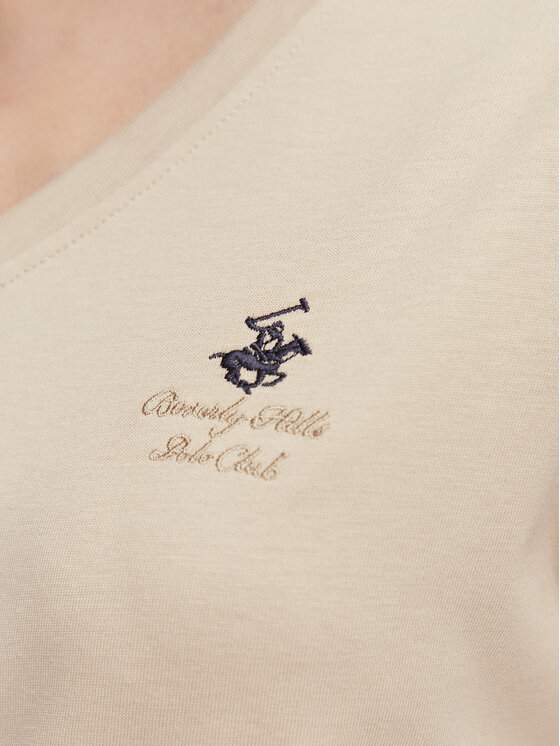Beverly Hills Polo Club Beverly Hills Polo Club T-särk P-SS26W-TS516518 Beež Regular Fit