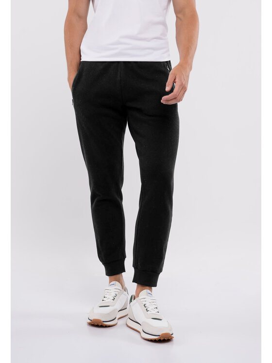 Volcano Volcano Spodnie dresowe N-NICER Czarny Regular Fit