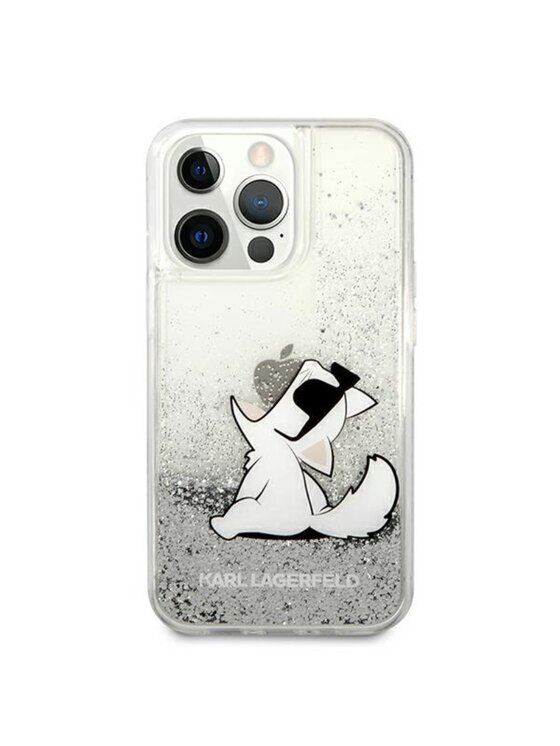 KARL LAGERFELD KARL LAGERFELD Etui na telefon Liquid Glitter Choupette Fun Srebrny