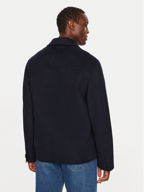 AMI Paris AMI Paris Płaszcz wełniany HJK057.WV0022 Granatowy Regular Fit