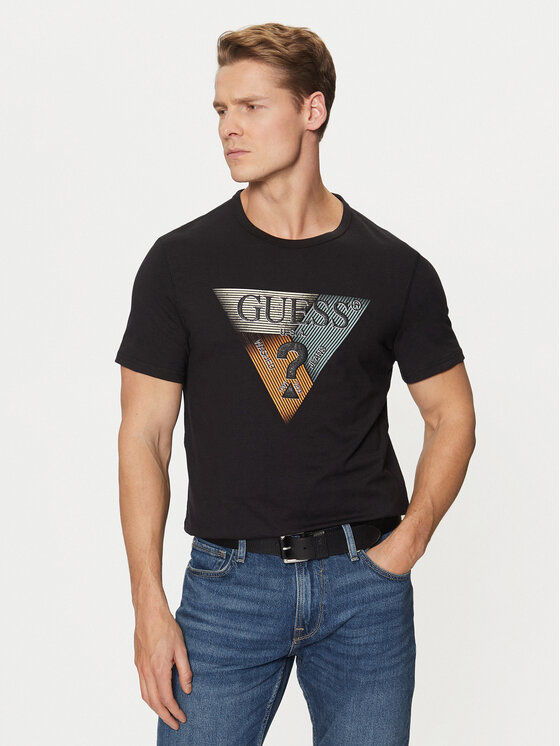 Guess Guess Póló M5RI14 J1314 Fekete Slim Fit