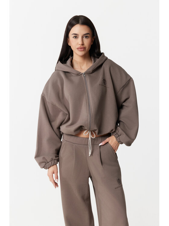 Magda Matyja Magda Matyja Bluza MOCCA ZIP Brązowy Loose Fit