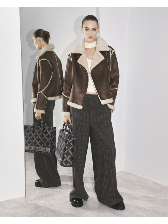 Fracomina Fracomina Cappotto in shearling FS23WC1001O44601 Marrone Regular Fit