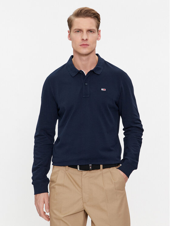 Tommy Jeans Tricou polo DM0DM18309 Bleumarin Regular Fit