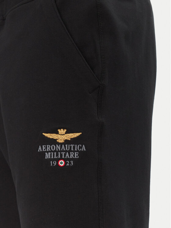 Aeronautica Militare Aeronautica Militare Pantaloni scurți sport 251BF017F459 Negru Regular Fit