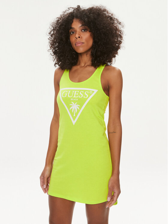 Guess Guess Rochie de vară E3GP03 JA914 Verde Regular Fit