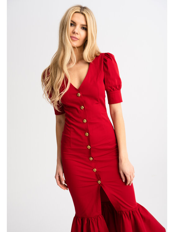 Leimann Leimann Sukienka koktajlowa Rita Czerwony Feminine Fit
