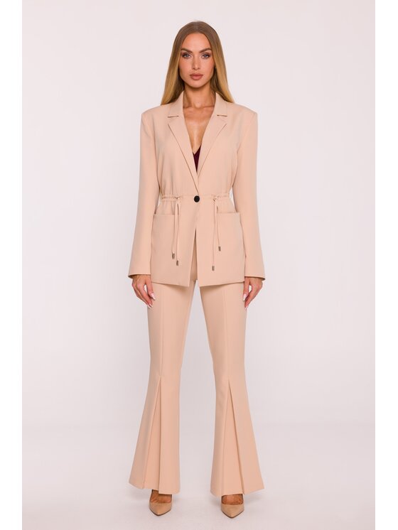 Made of Emotion Made of Emotion Marynarka M873 Beżowy Modern Slim Fit