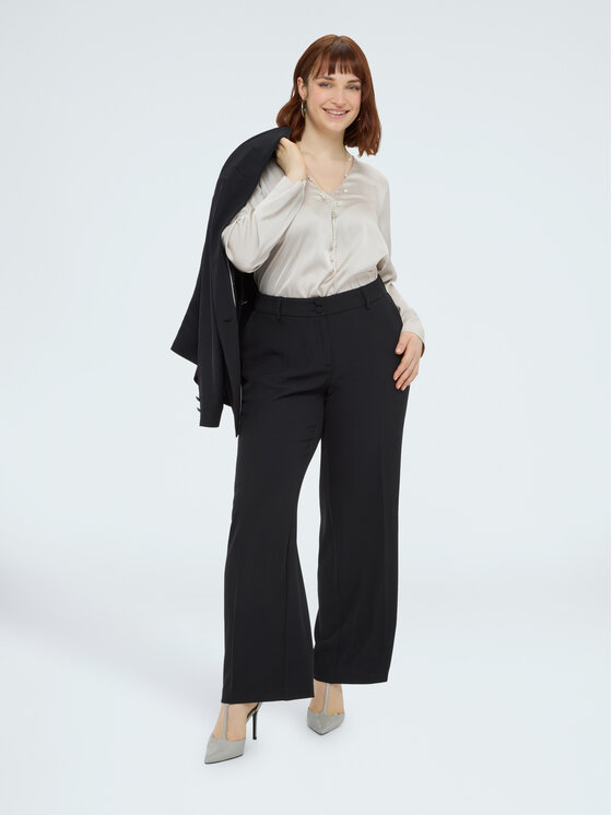 Fiorella Rubino Fiorella Rubino Spodnie materiałowe P015T005257N033 Czarny Regular Fit