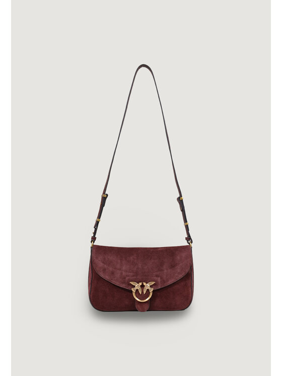 PINKO PINKO Torebka LOVE SATCHEL CLASSIC SUEDE Brązowy