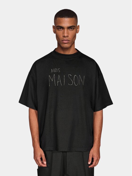 MADE BY SOCIETY MADE BY SOCIETY T-Shirt Tricou Heure Noire - T17688 Czarny Basic Fit