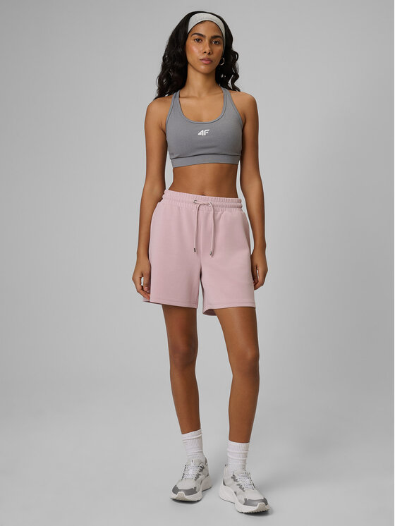 4F 4F Szorty materiałowe ESSENTIAL 4 Różowy jasny Regular Fit
