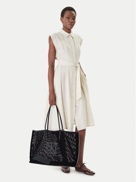 Calvin Klein Calvin Klein Τσάντα Emblem Mesh Xl Tote LV04F3422G Μαύρο