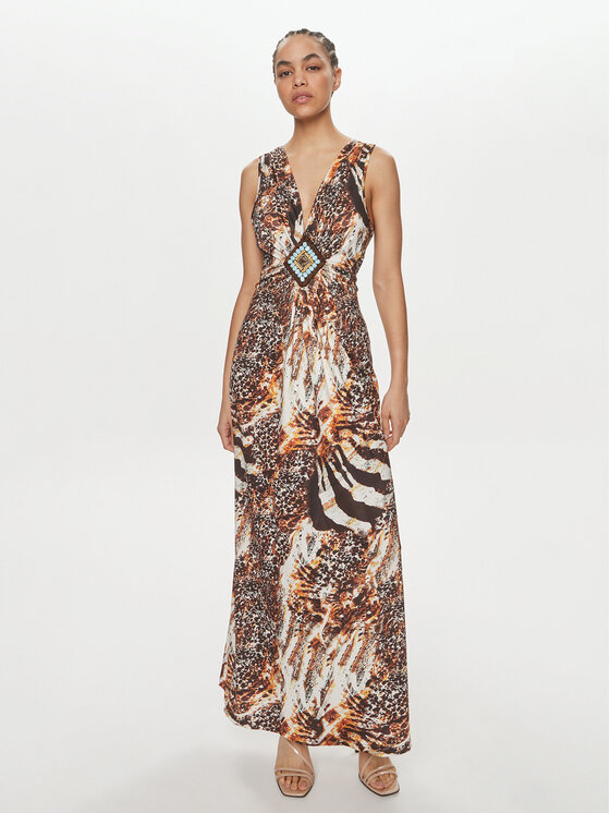 LOLA CASADEMUNT lola_casademunt Cocktail obleka LS2416091 Rjava Regular Fit