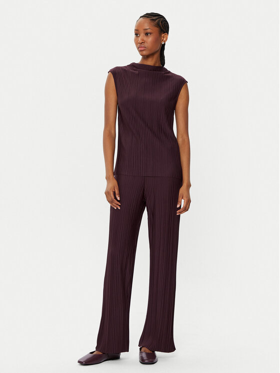 Gina Tricot Gina Tricot Bavlnené nohavice 23460 Bordová Regular Fit