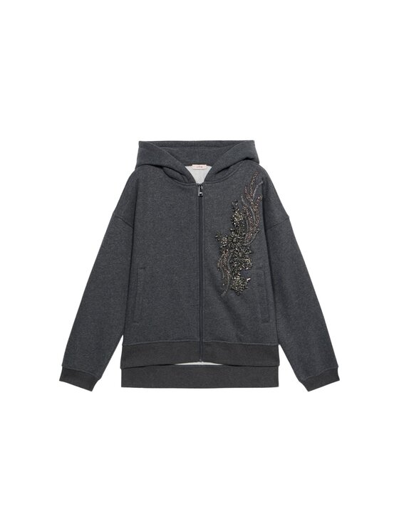 Oltre Oltre Felpa G965J004244N013 Grigio Baggy Fit