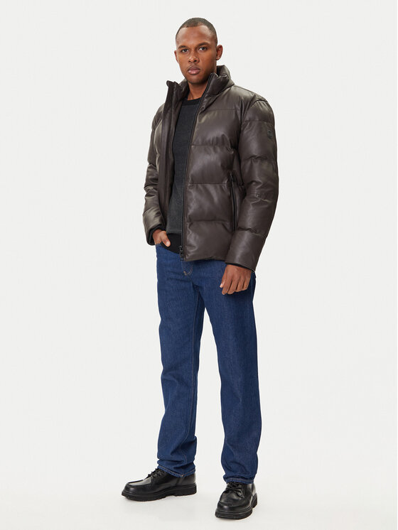 JOOP! JOOP! Kurtka skórzana 17 Loman 80000852 Brązowy Regular Fit
