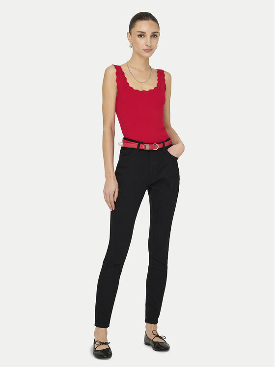 JDY JDY Top Nanna 15290585 Czerwony Slim Fit
