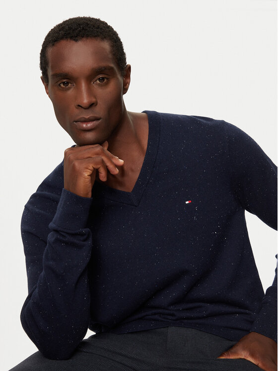 Tommy Hilfiger Tommy Hilfiger Sweter Pima Org Ctn MW0MW28047 Granatowy Regular Fit