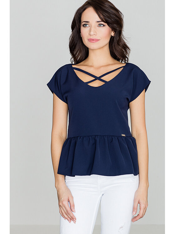 Lenitif Lenitif Blusa K396 Blu scuro Regular Fit