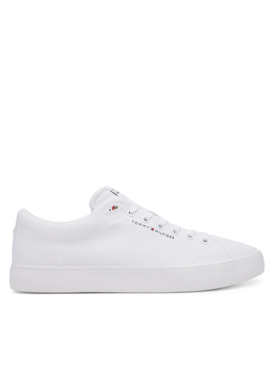 Męskie Tenisówki Tommy Hilfiger, Rozmiar 43, Białe, Th Hi Vulc Low Core Canvas FM0FM05396