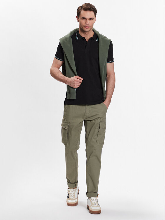 Geox Geox Polokošeľa Piquet M3510A-T2649 F9000 Čierna Regular Fit