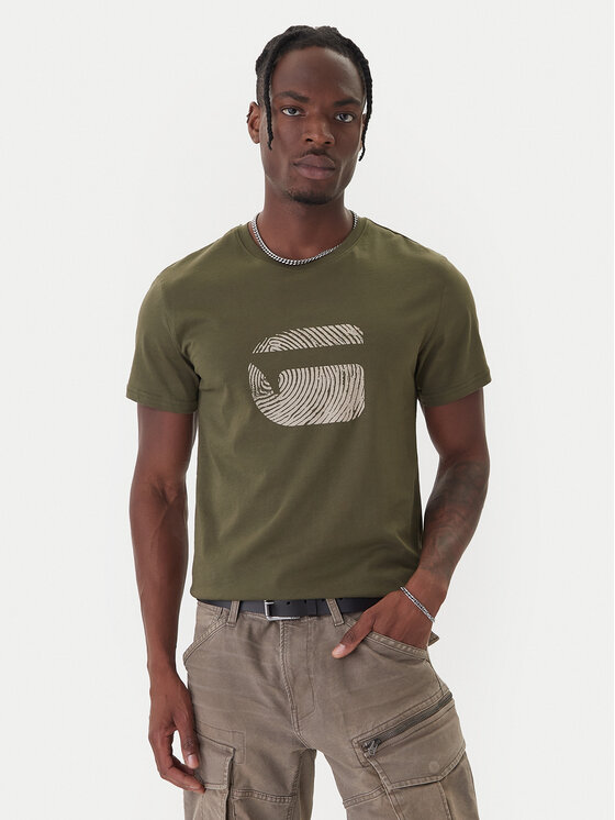 G-Star Raw Tričko Finger Print Burger D26041-C506 Biela Regular Fit