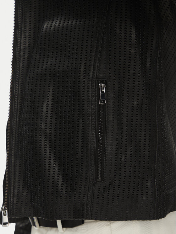 Serge Pariente Serge Pariente Lederjacke Leni Schwarz Slim Fit