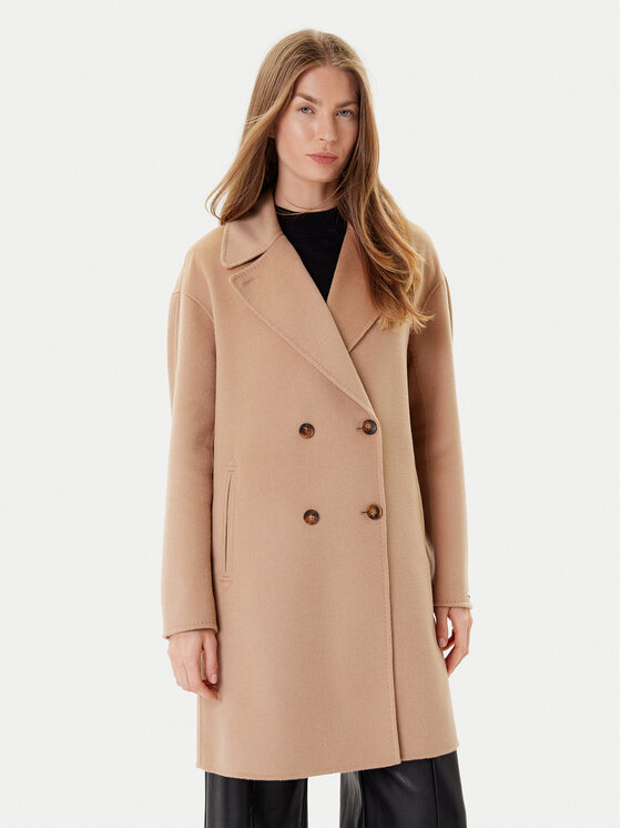 Marella Marella Palton de lână Good 2523016031 Bej Regular Fit