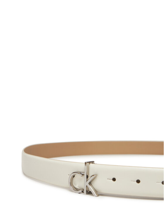 Calvin Klein Calvin Klein Pasek Damski Ck Buckle Belt 3.0_Smooth K60K613156 Biały