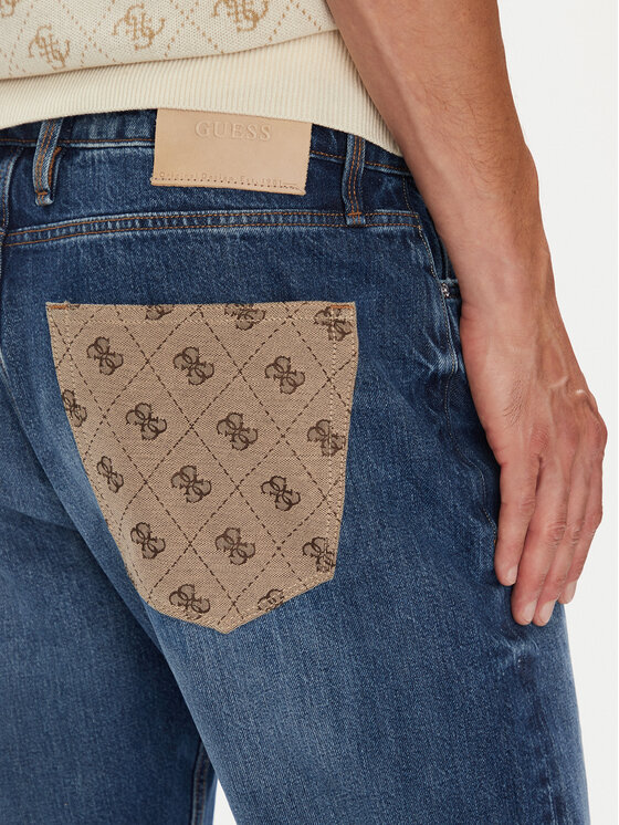 Guess Guess Jeans hlače M5YAN2 D5KT3 Mornarsko modra Regular Fit