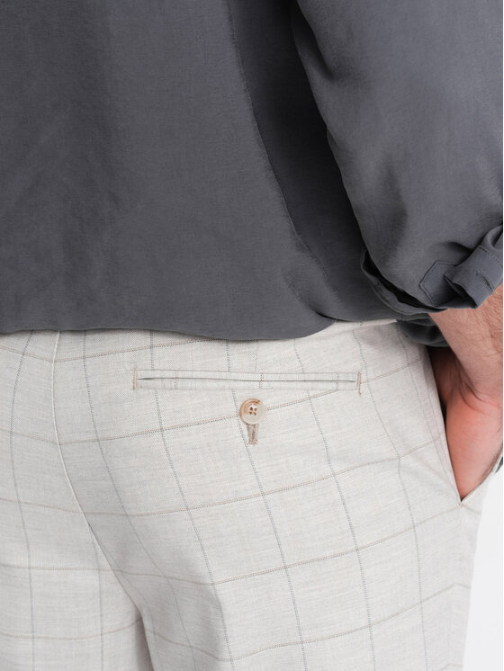 Ombre Ombre Chino kalhoty OM-PACP-0187 Béžová Regular Fit