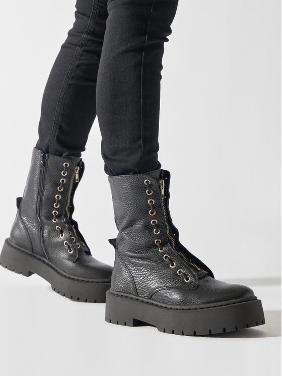 Steve Madden Steve Madden Trapper stila apavi Odilia Bootie SM11002631 SM11002631-017 Melns