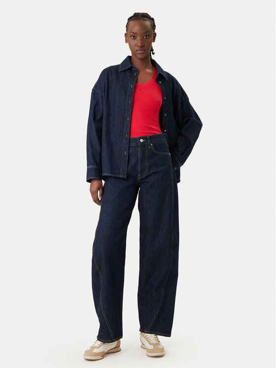 Tommy Jeans Tommy Jeans Top Essential DW0DW20673 Červená Slim Fit