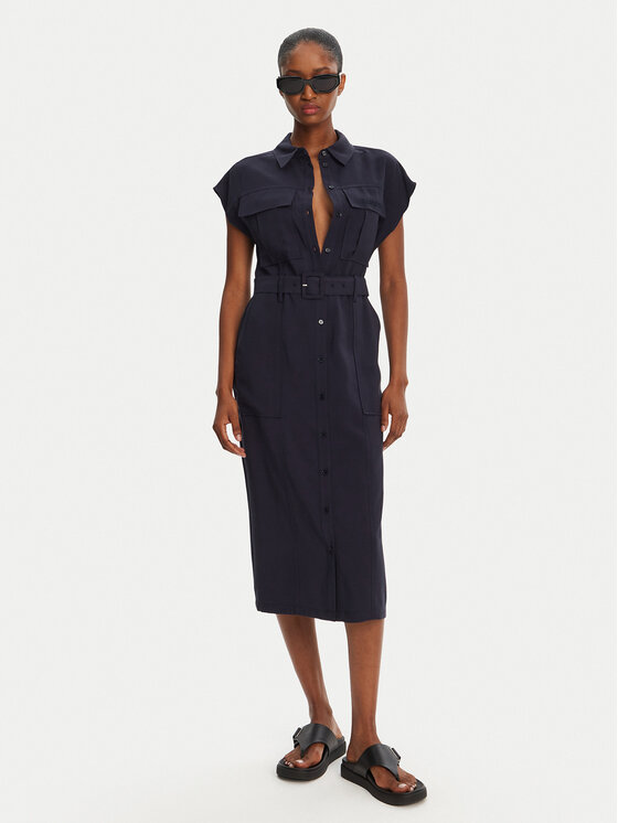 Patrizia Pepe Patrizia Pepe Haljina košulja 2A2870/A573-C789 Tamnoplava Regular Fit