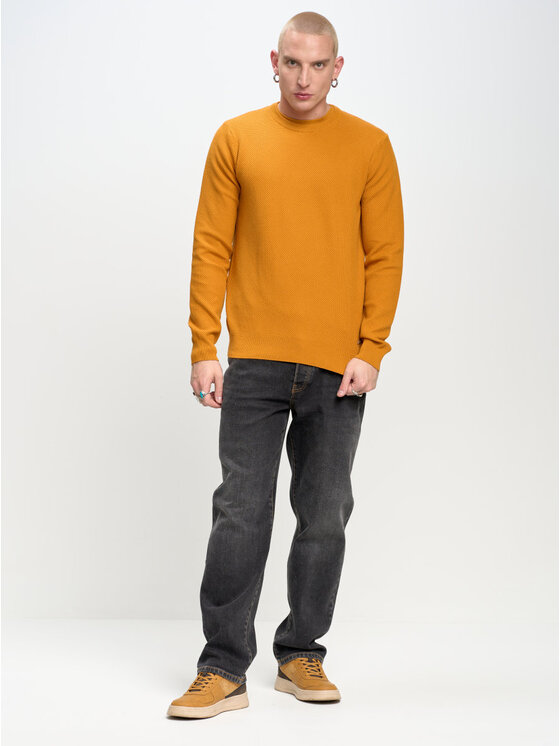 BIG STAR BIG STAR Sweter REYLI_703_160 Pomarańczowy Basic Fit