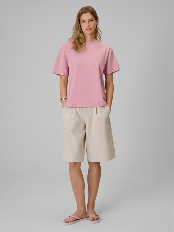 4F 4F T-Shirt BASIC+ Różowy jasny Loose Fit