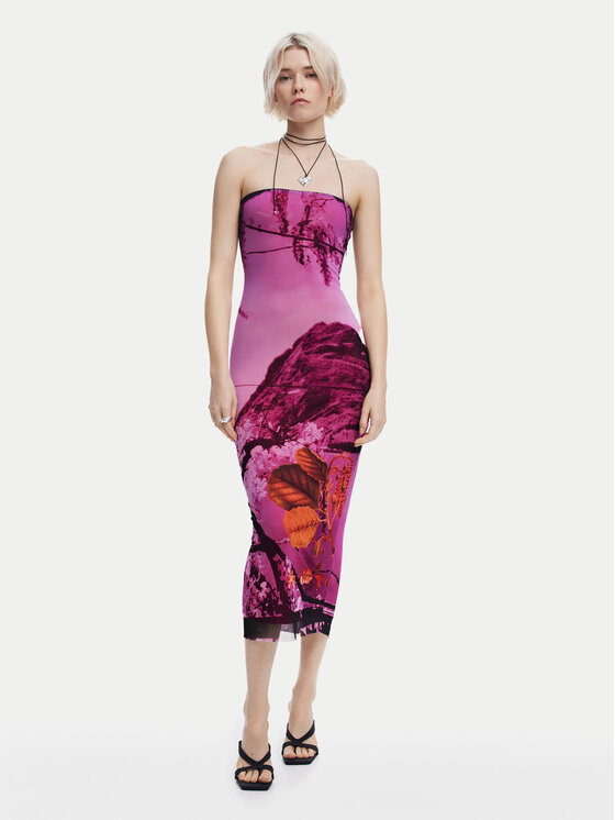 Desigual Desigual Nyári ruha Lakecomo 25SWVK39 Rózsaszín Slim Fit