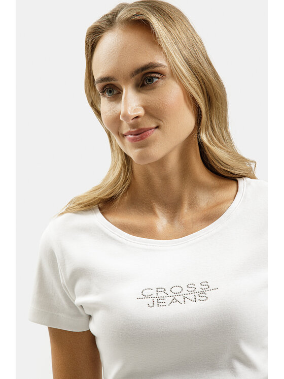 Cross Jeans Cross Jeans T-Shirt 55577-008 Biały Regular Fit