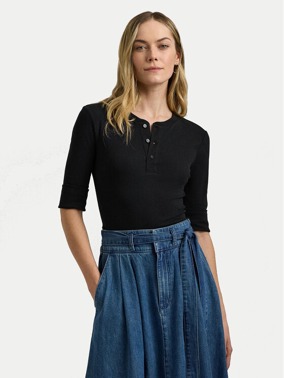 Lauren Ralph Lauren Blúzka 200940439001 Čierna Slim Fit
