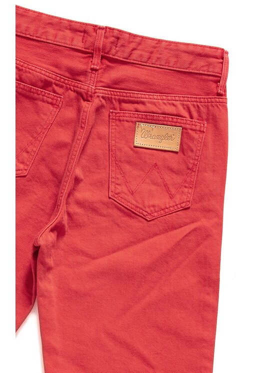 Wrangler Wrangler Spodnie materiałowe CROPPED STRAIGHT Czerwony Regular Fit