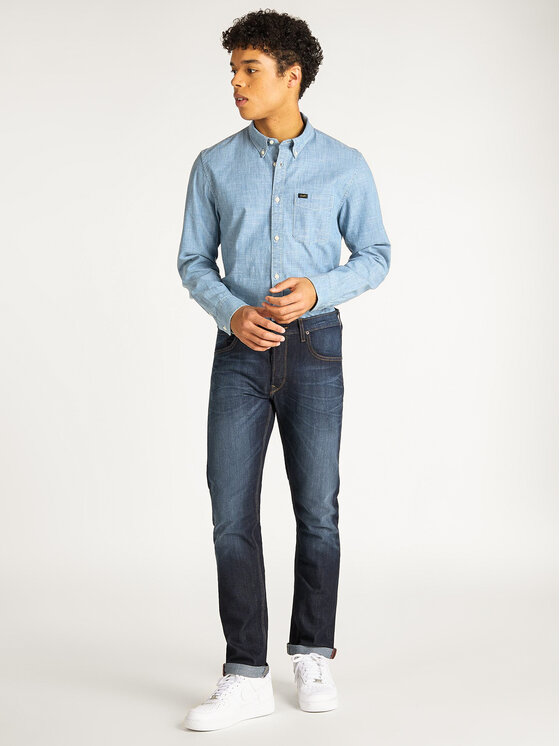 Lee Lee Camicia L880NSNJ 112123337 Celeste Regular Fit